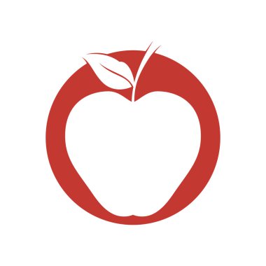 Beyaz arkaplanda basit elma vektörü resmi