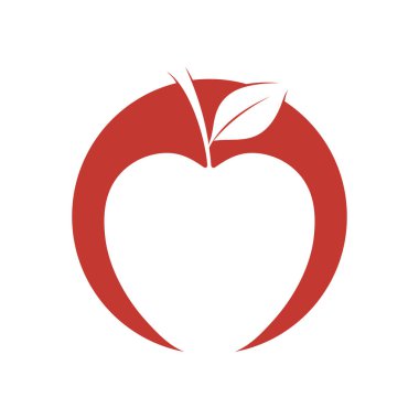 Beyaz arkaplanda basit elma vektörü resmi