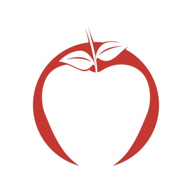 Beyaz arkaplanda basit elma vektörü resmi