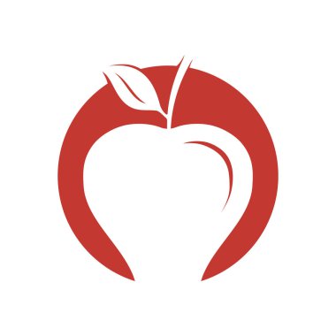 Beyaz arkaplanda basit elma vektörü resmi
