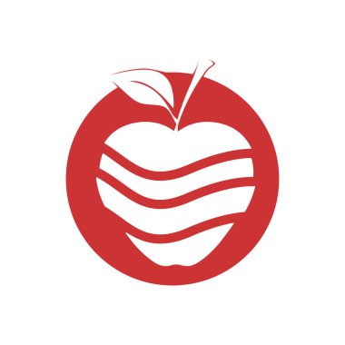 Beyaz arkaplanda basit elma vektörü resmi