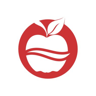 Beyaz arkaplanda basit elma vektörü resmi