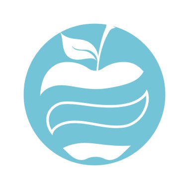 Beyaz arkaplanda basit elma vektörü resmi