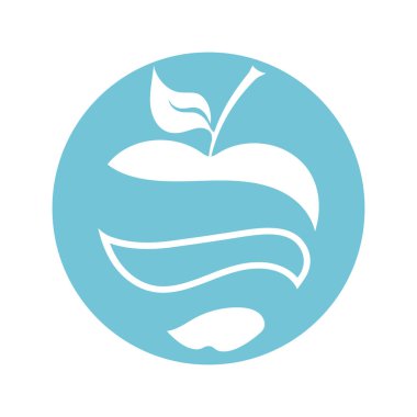 Beyaz arkaplanda basit elma vektörü resmi