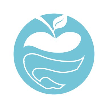 Beyaz arkaplanda basit elma vektörü resmi