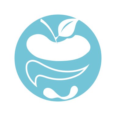 Beyaz arkaplanda basit elma vektörü resmi