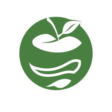 Beyaz arkaplanda basit elma vektörü resmi