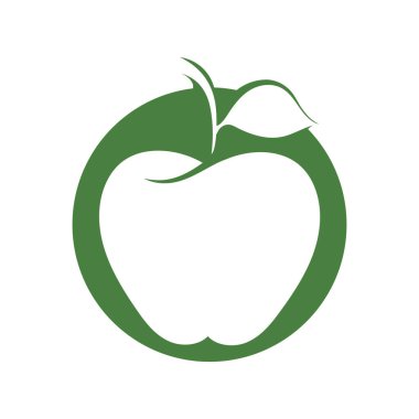 Beyaz arkaplanda basit elma vektörü resmi