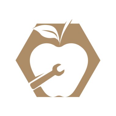 Beyaz arkaplanda basit elma vektörü resmi