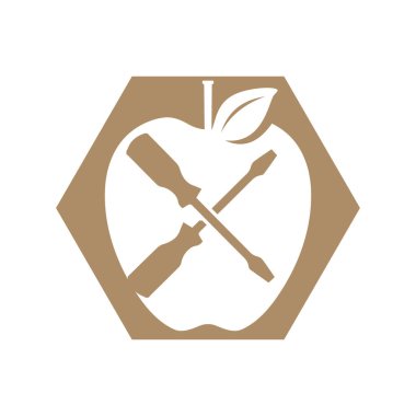 Beyaz arkaplanda basit elma vektörü resmi