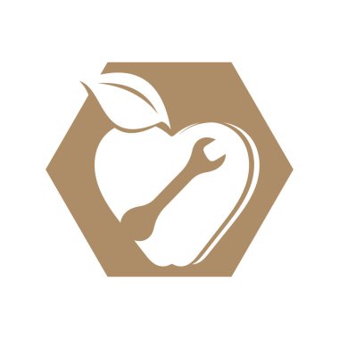 Beyaz arkaplanda basit elma vektörü resmi