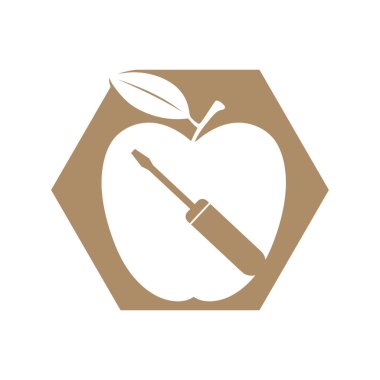 Beyaz arkaplanda basit elma vektörü resmi