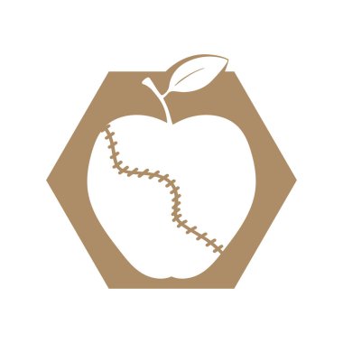 Beyaz arkaplanda basit elma vektörü resmi