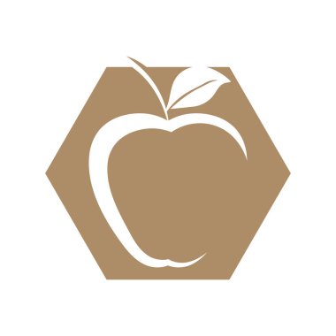 Beyaz arkaplanda basit elma vektörü resmi