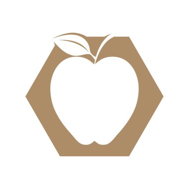 Beyaz arkaplanda basit elma vektörü resmi