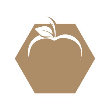 Beyaz arkaplanda basit elma vektörü resmi