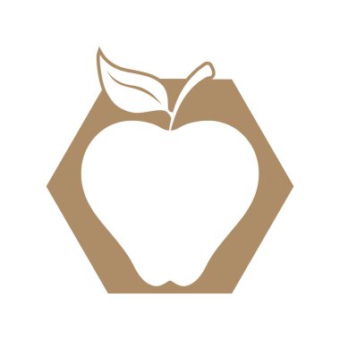 Beyaz arkaplanda basit elma vektörü resmi