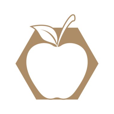 Beyaz arkaplanda basit elma vektörü resmi