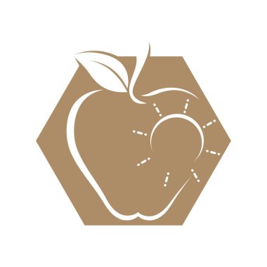 Beyaz arkaplanda basit elma vektörü resmi