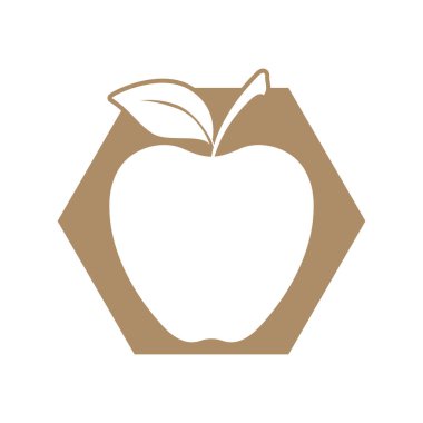 Beyaz arkaplanda basit elma vektörü resmi