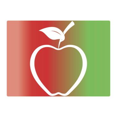 Gradyan renk elma arkaplan vektörü çizimi