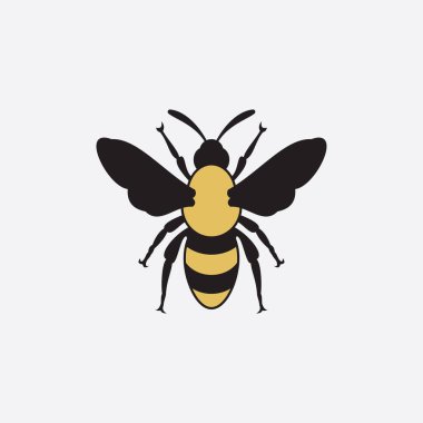 Arı logosu çizim simgesi logo şablonu