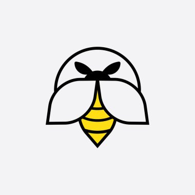 Arı logosu çizim simgesi logo şablonu
