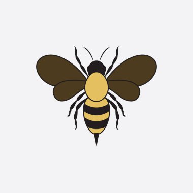 Arı logosu çizim simgesi logo şablonu