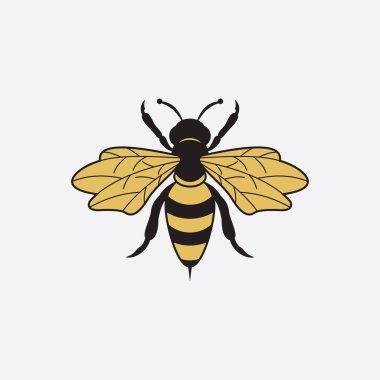 Arı logosu çizim simgesi logo şablonu
