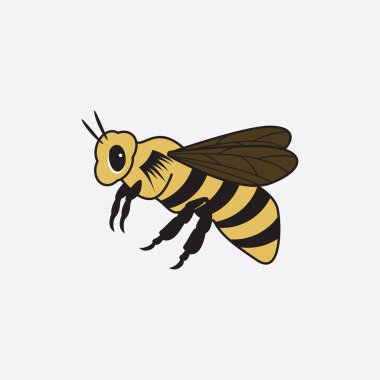 Arı logosu çizim simgesi logo şablonu