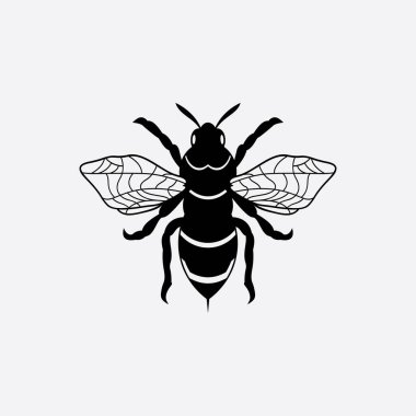 Arı logosu çizim simgesi logo şablonu