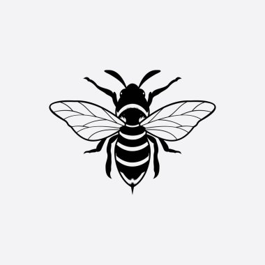 Arı logosu çizim simgesi logo şablonu
