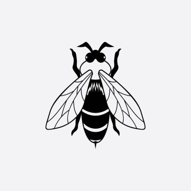 Arı logosu çizim simgesi logo şablonu