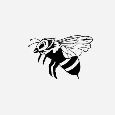 Arı logosu çizim simgesi logo şablonu