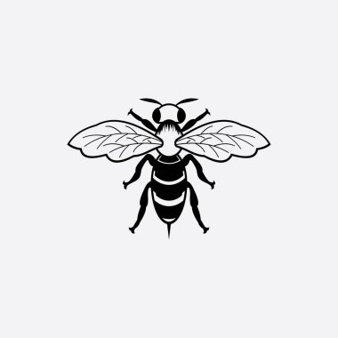Arı logosu çizim simgesi logo şablonu