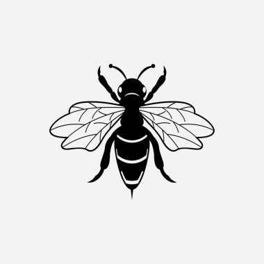 Arı logosu çizim simgesi logo şablonu