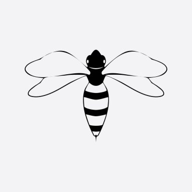 Arı logosu çizim simgesi logo şablonu