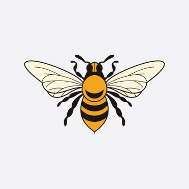 Arı logosu çizim simgesi logo şablonu