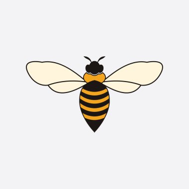 Arı logosu çizim simgesi logo şablonu