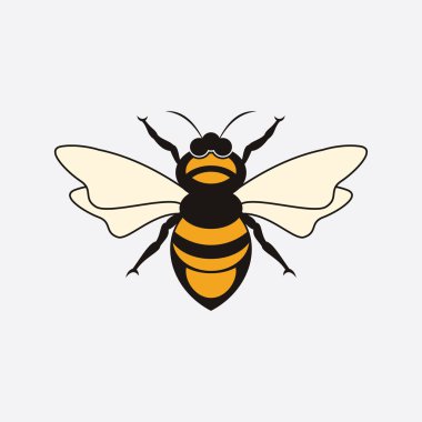 Arı logosu çizim simgesi logo şablonu