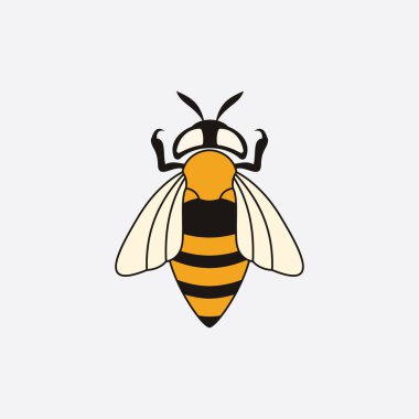 Arı logosu çizim simgesi logo şablonu