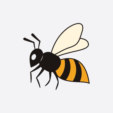 Arı logosu çizim simgesi logo şablonu