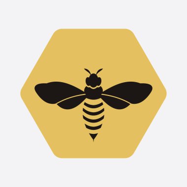 Arı logosu çizim simgesi logo şablonu