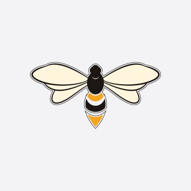 Arı logosu çizim simgesi logo şablonu