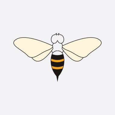 Arı logosu çizim simgesi logo şablonu