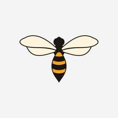 Arı logosu çizim simgesi logo şablonu