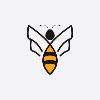 Arı logosu çizim simgesi logo şablonu
