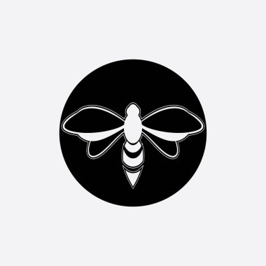 Arı logosu çizim simgesi logo şablonu