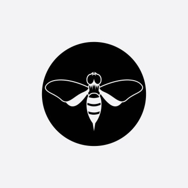 Arı logosu çizim simgesi logo şablonu
