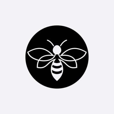 Arı logosu çizim simgesi logo şablonu